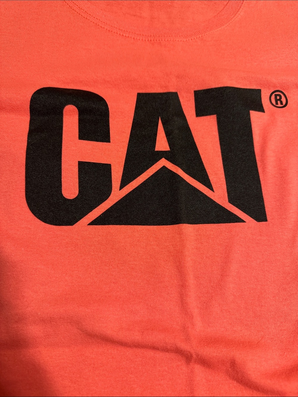 Women’s fit CAT logo coral tshirt size XL NWT - Picture 2 of 4